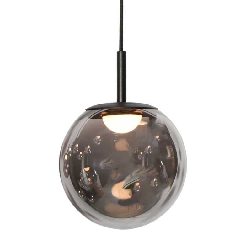 Lámpara colgante de diseño de vidrio ahumado LED negra Steinhauer Bollique - Imagen 5