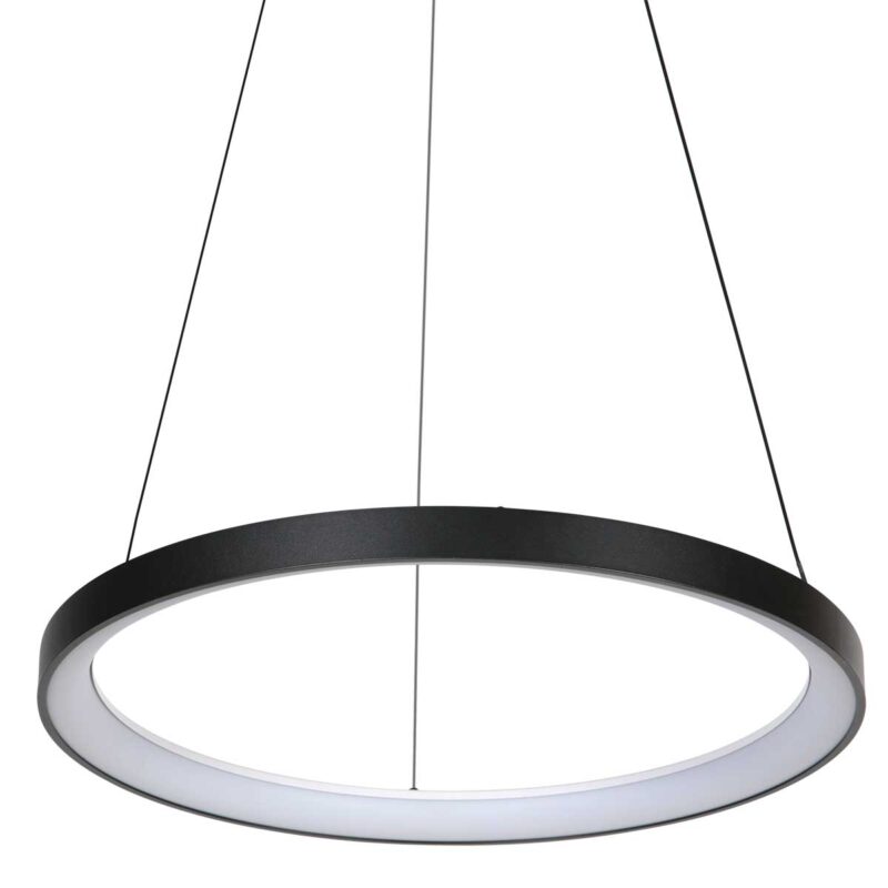 Lámpara colgante minimalista de aro negro Mexlite Circolare - Ø 58cm - Imagen 10