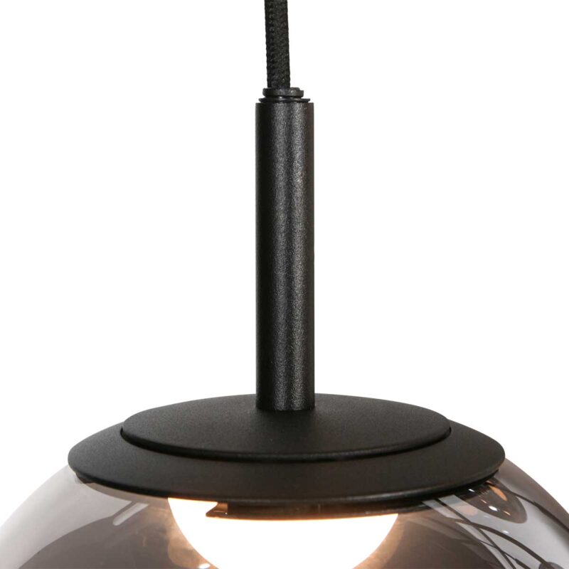 Lámpara colgante de diseño de vidrio ahumado LED negra Steinhauer Bollique - Imagen 10