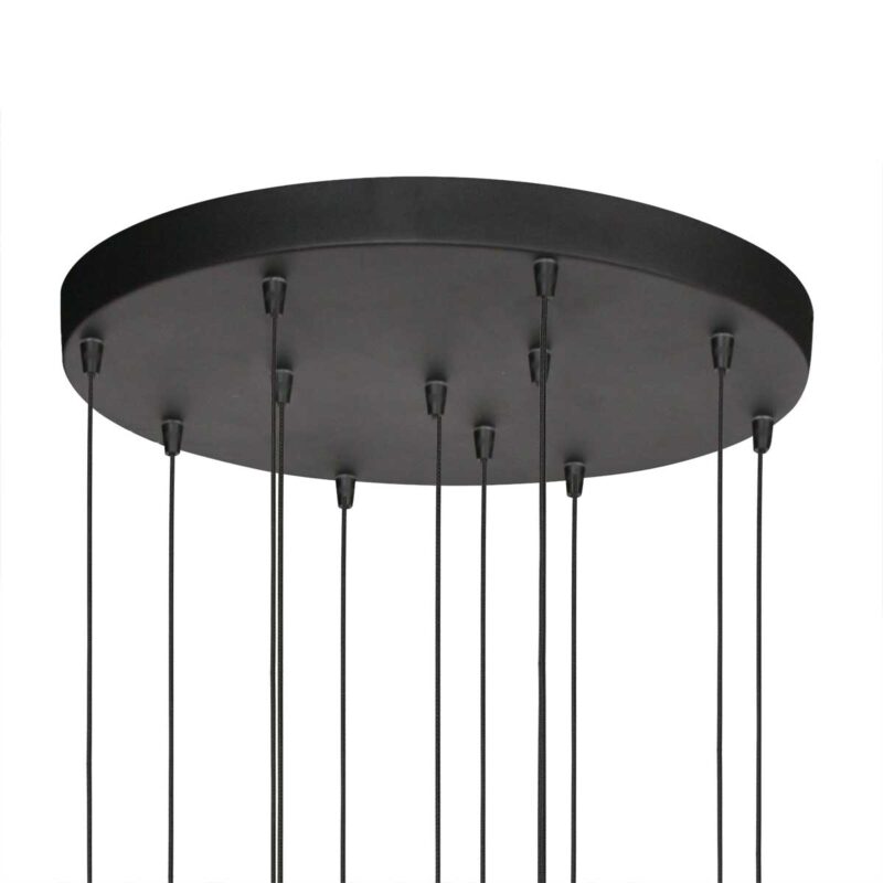 Lámpara colgante de diseño de vidrio ahumado LED negra Steinhauer Bollique - Imagen 12