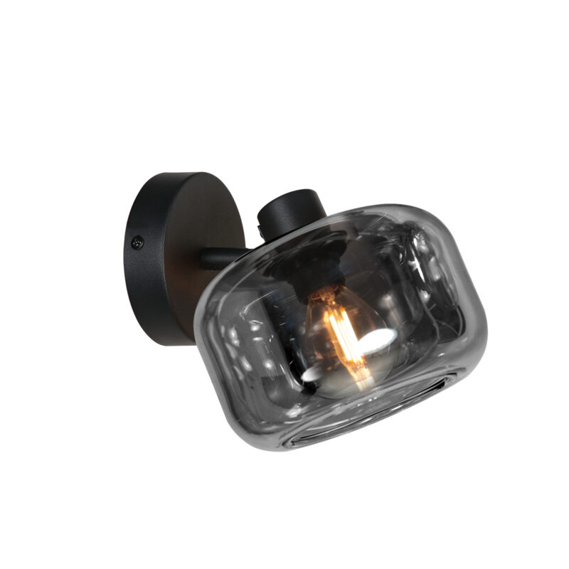Foco de pared y techo en cristal ahumado negro Mexlite Tenebris