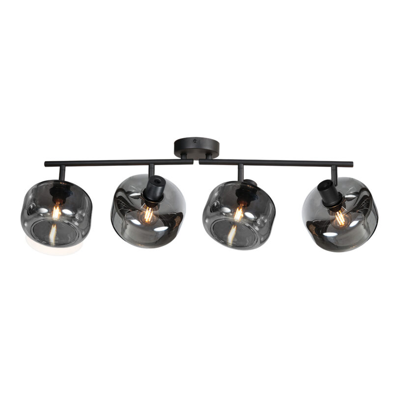 Focos negros de cuatro luces con cristal ahumado Mexlite Tenebris