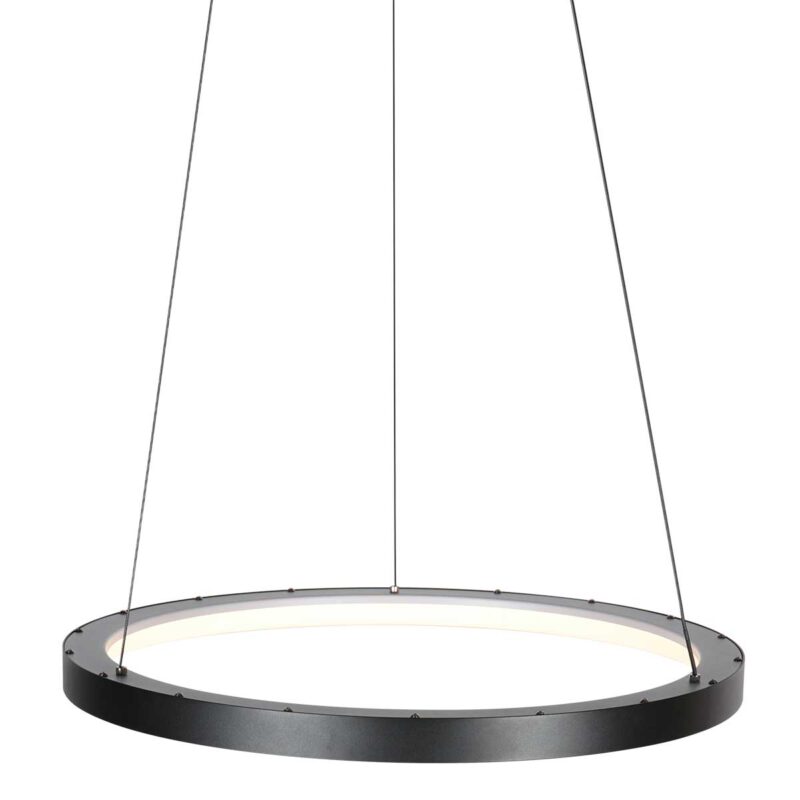 Lámpara colgante minimalista de aro negro Mexlite Circolare - Ø 58cm - Imagen 9