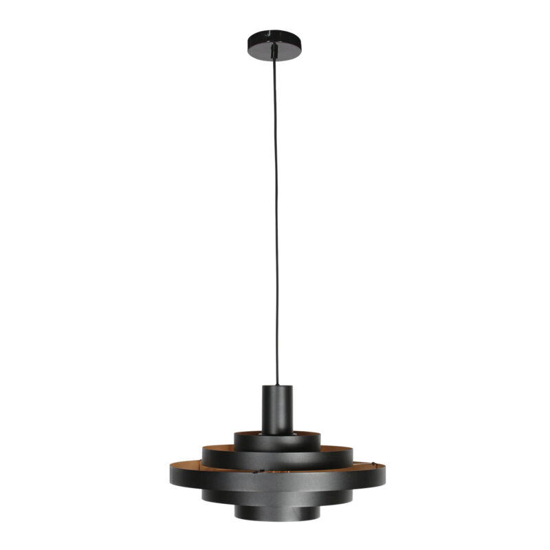 Lámpara colgante retro negra con diseño de aros Steinhauer Halo Cirque - Imagen 6