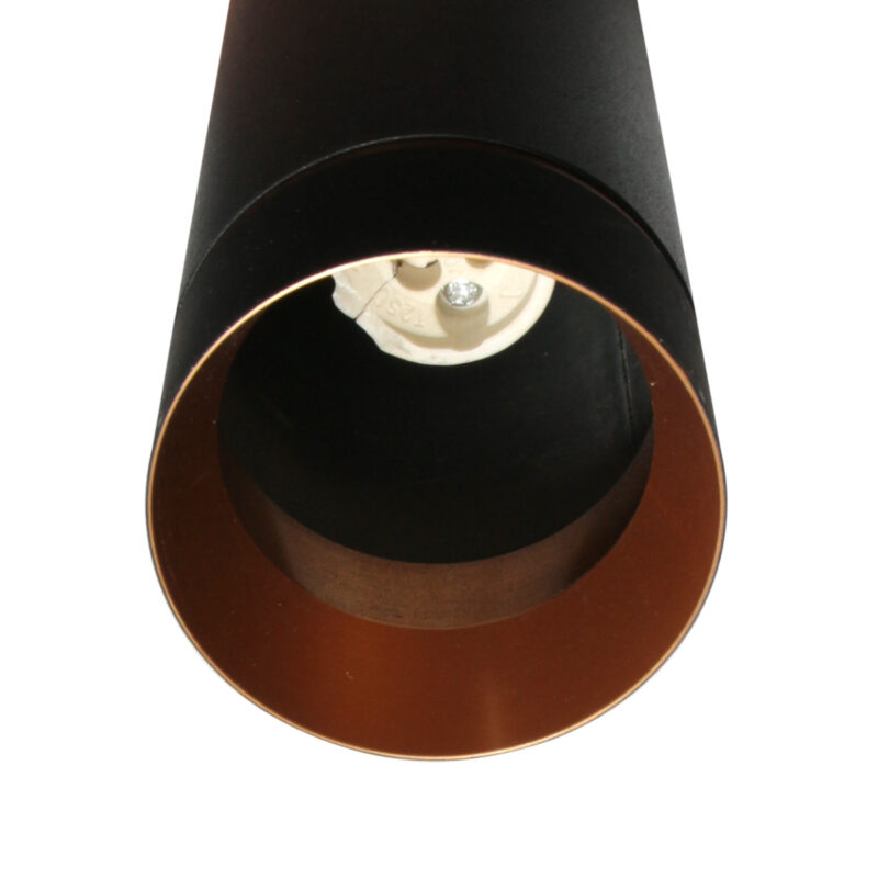 Lámpara de comedor negra con 5 focos cilíndricos Mexlite DownLume - Imagen 8