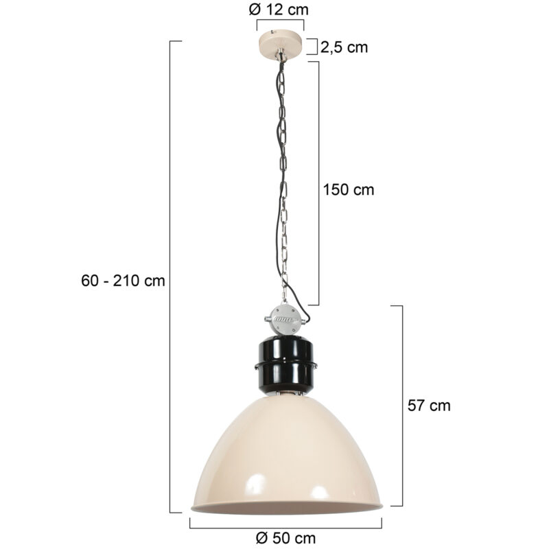 Gran lámpara colgante industrial beige Anne Lighting Frisk - Ø 50 cm - Imagen 7
