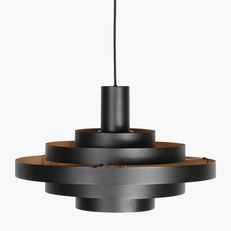 Lámpara colgante retro negra con diseño de aros Steinhauer Halo Cirque - Imagen 8