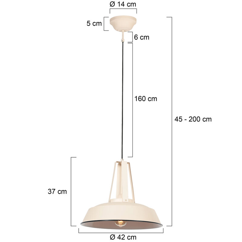 Lámpara colgante moderna en color crema Mexlite Eden - Ø 42cm - Imagen 7