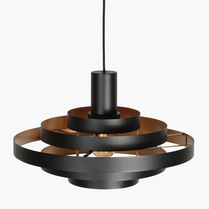Lámpara colgante retro negra con diseño de aros Steinhauer Halo Cirque - Imagen 7