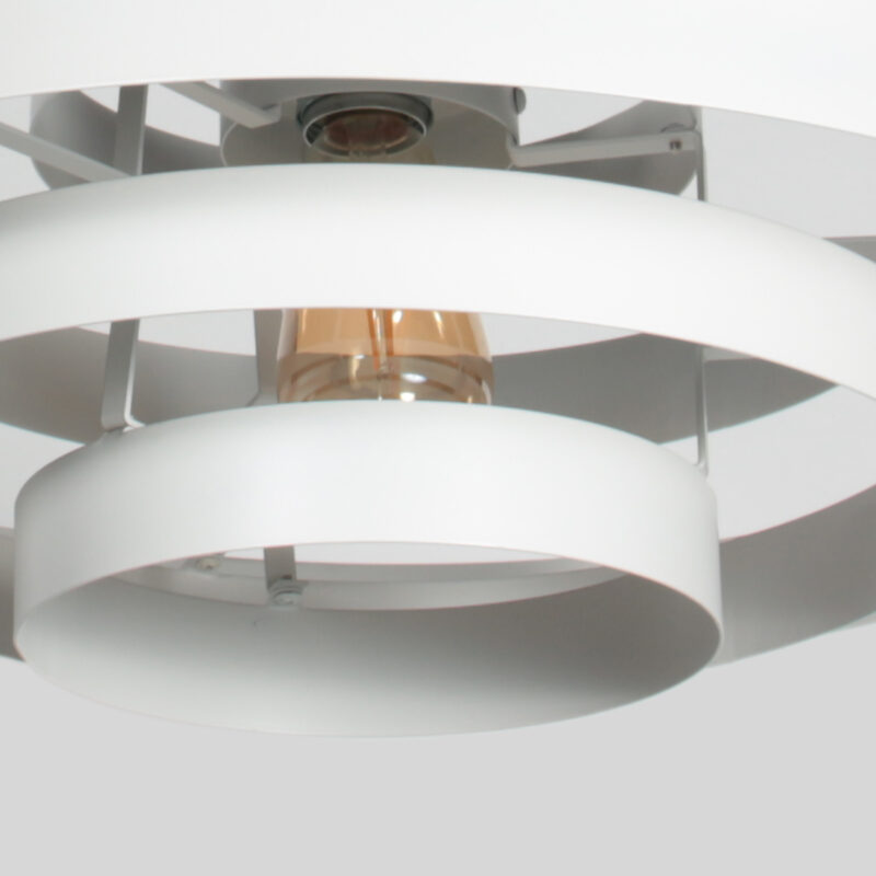 Lámpara colgante escandinava blanca con aros Steinhauer Halo Cirque - Imagen 5