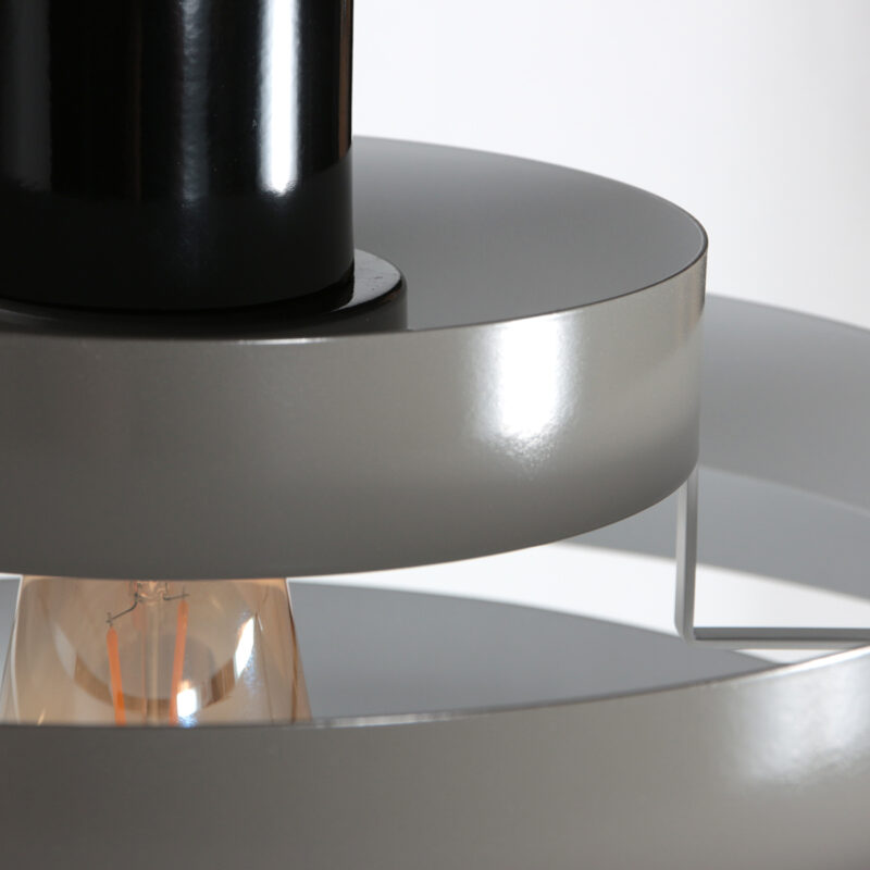 Lámpara colgante gris con estructura de aros abiertos Steinhauer Halo Cirque - Imagen 5