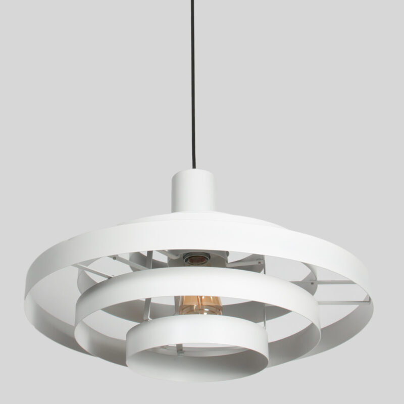 Lámpara colgante escandinava blanca con aros Steinhauer Halo Cirque - Imagen 9