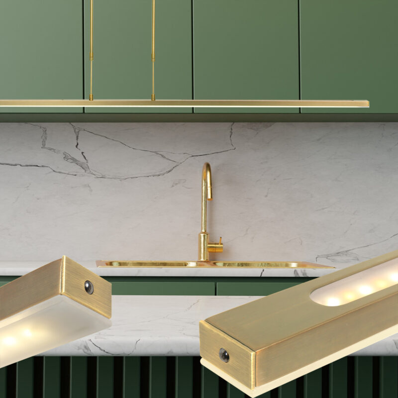 Lámpara colgante moderna de metal dorado Steinhauer Zelena - Imagen 3