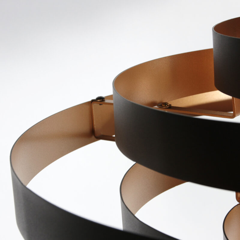 Lámpara colgante retro negra con diseño de aros Steinhauer Halo Cirque - Imagen 3