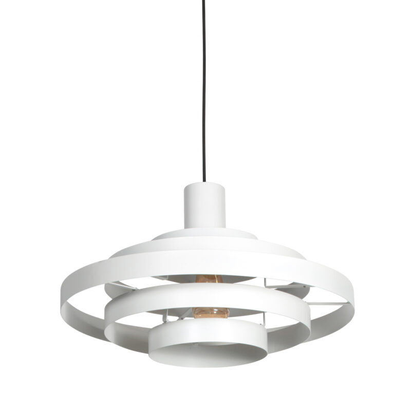 Lámpara colgante escandinava blanca con aros Steinhauer Halo Cirque