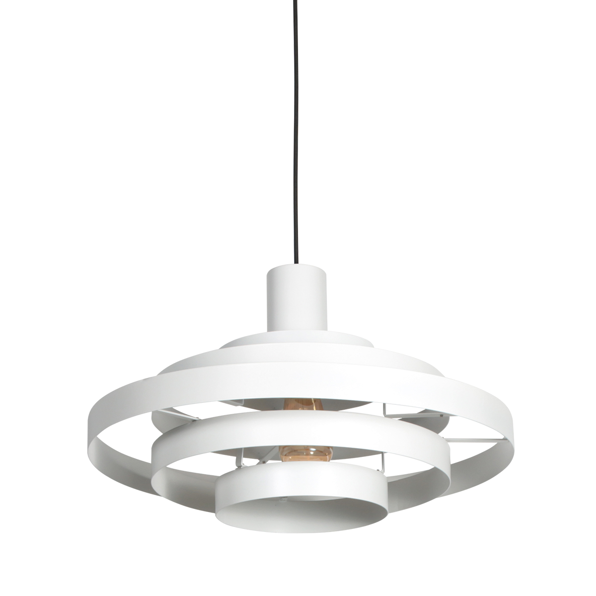 Lámpara colgante escandinava blanca con aros Steinhauer Halo Cirque