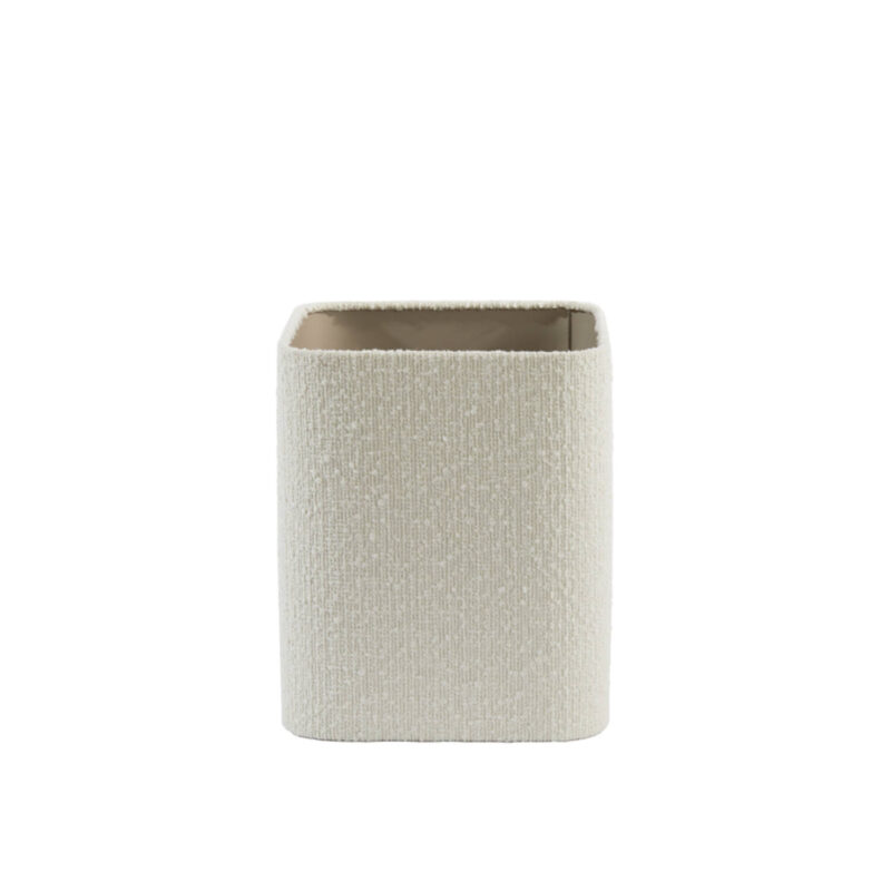 Pantalla de tela crema cuadrada Light & Living Bolero - H. 30 cm