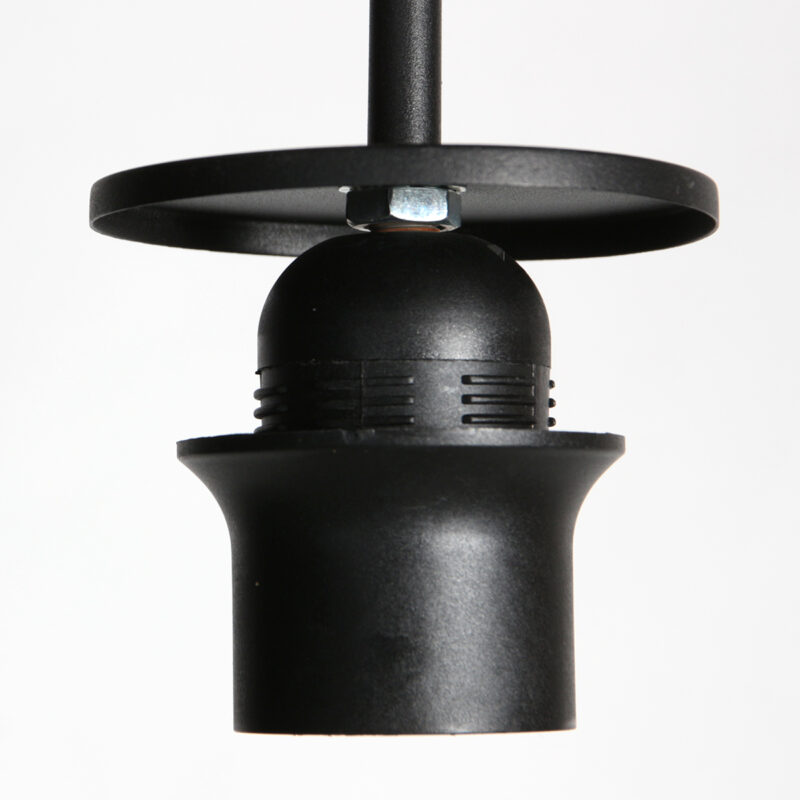 Lámpara colgante negra con casquillo E27 y cable regulable Mexlite HaloSwap - Ø 10 cm - Imagen 3