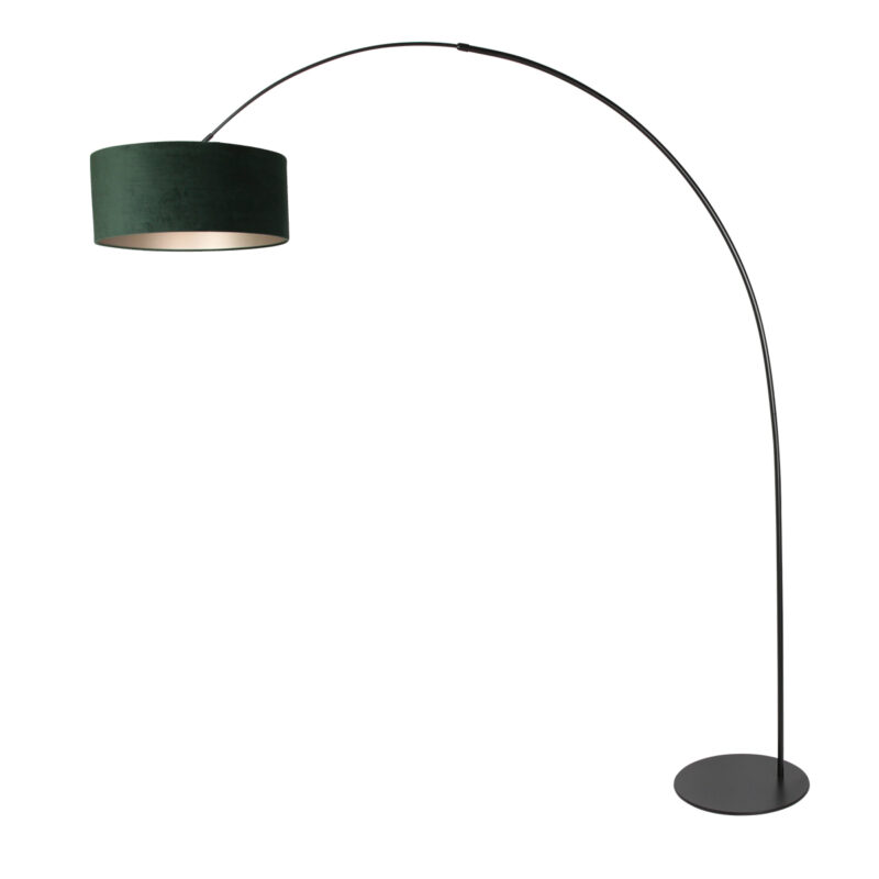 Lámpara negra con pantalla verde de terciopelo Anne Lighting Curve - Imagen 2