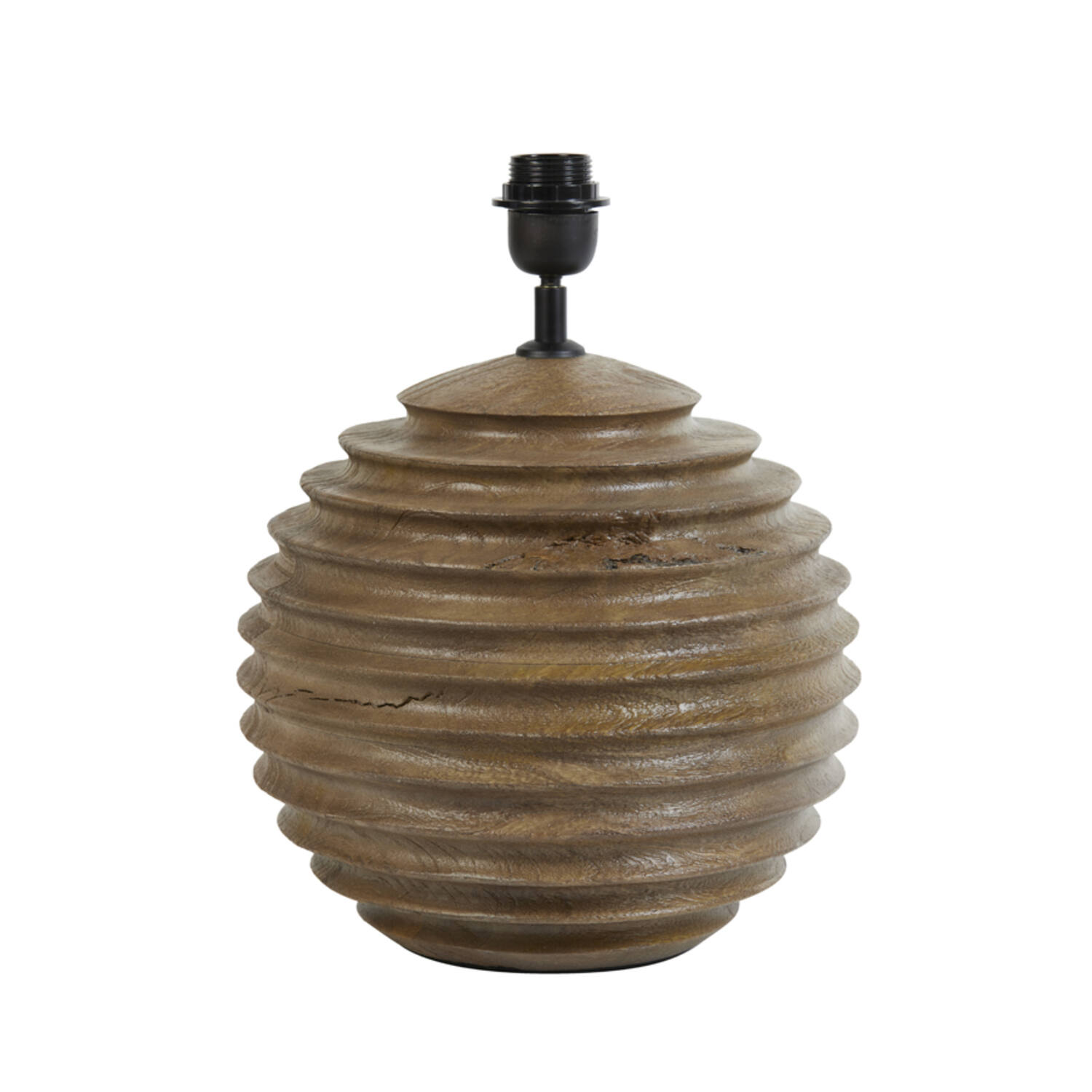 Base de lámpara de madera con patrón de estrías Light & Living Renzo - H. 38 cm