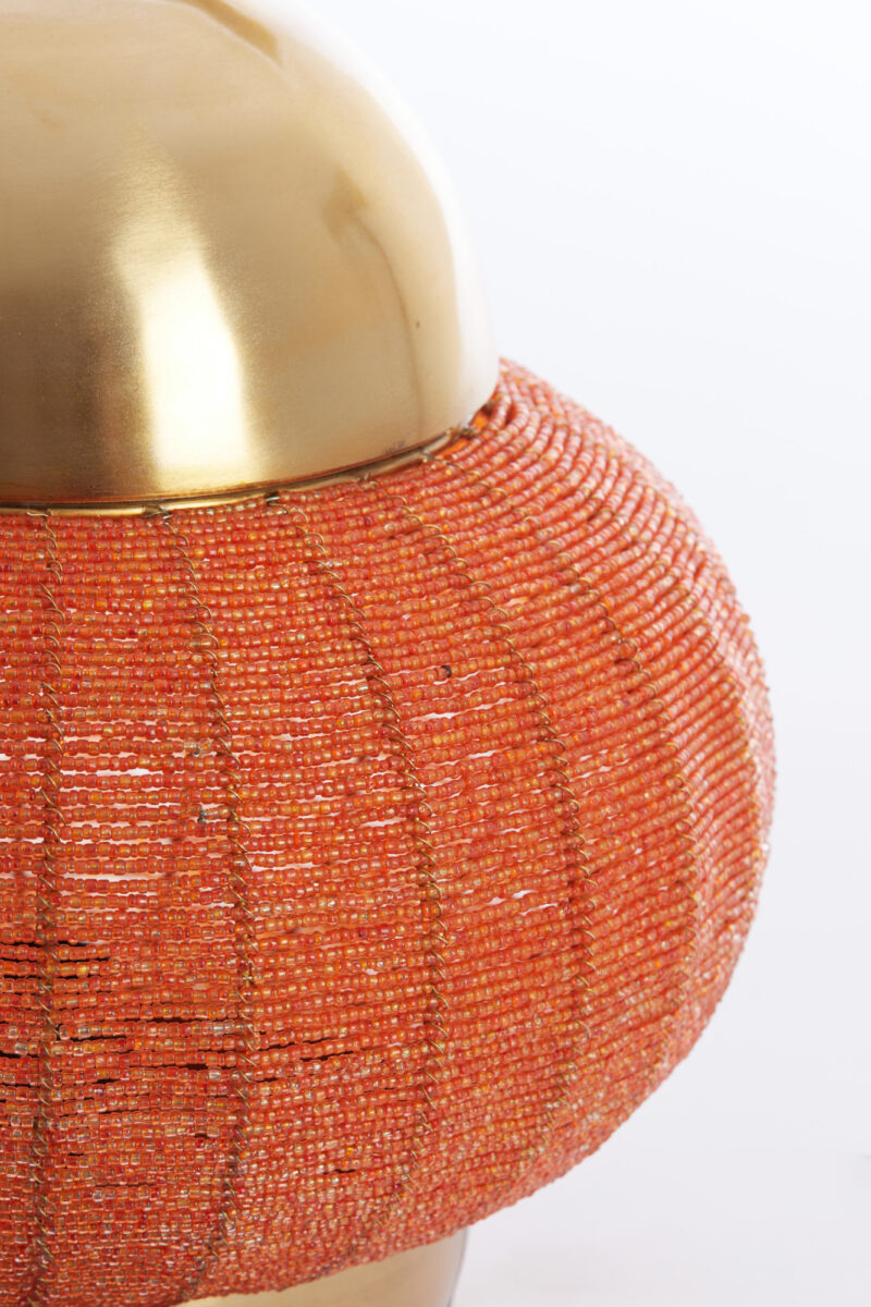 Lámpara dorada con estampado en naranja Light & Living Cetara - Ø 26 cm - Imagen 3