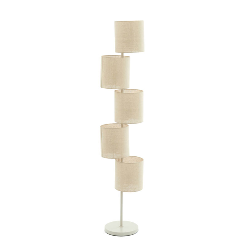 Lámpara de pie beige con pantallas decorativas Light & Living Benigno - H. 155,5 cm
