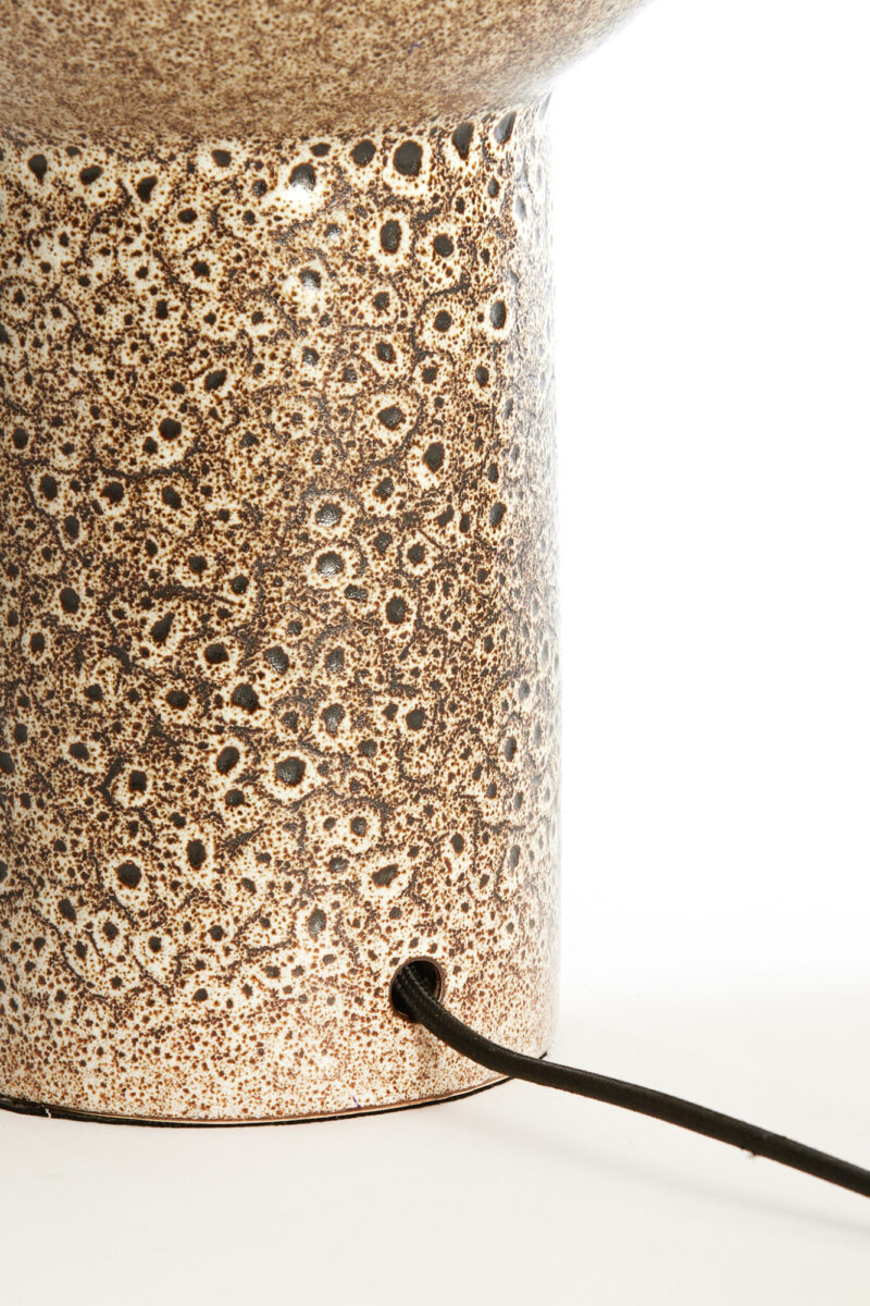 Base de lámpara cerámica moteada marrón Light & Living Yasur - H. 34,5 cm - Imagen 5