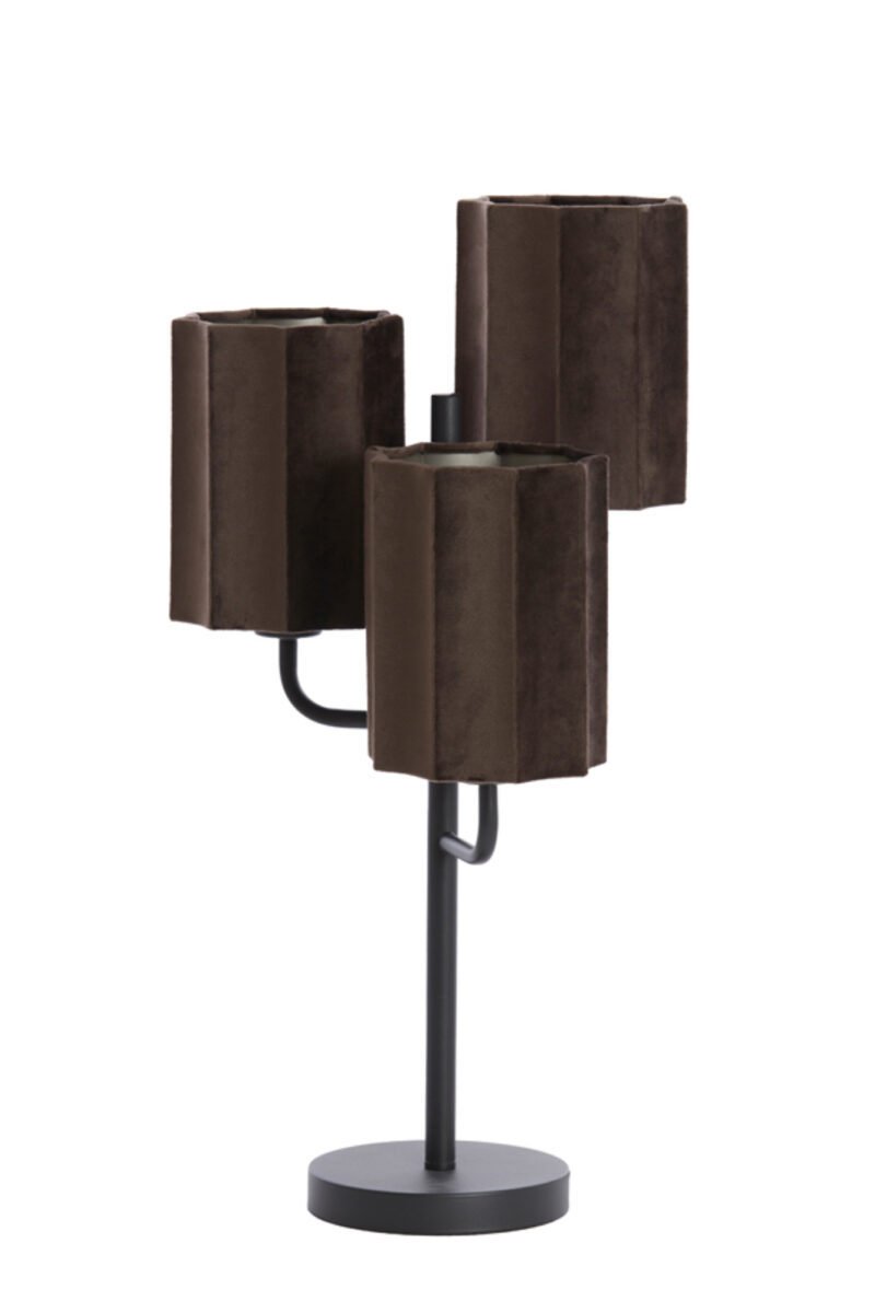 Lámpara de mesa geométrica con 3 luces y pantallas Light & Living Edisa - H. 61 cm - Imagen 2