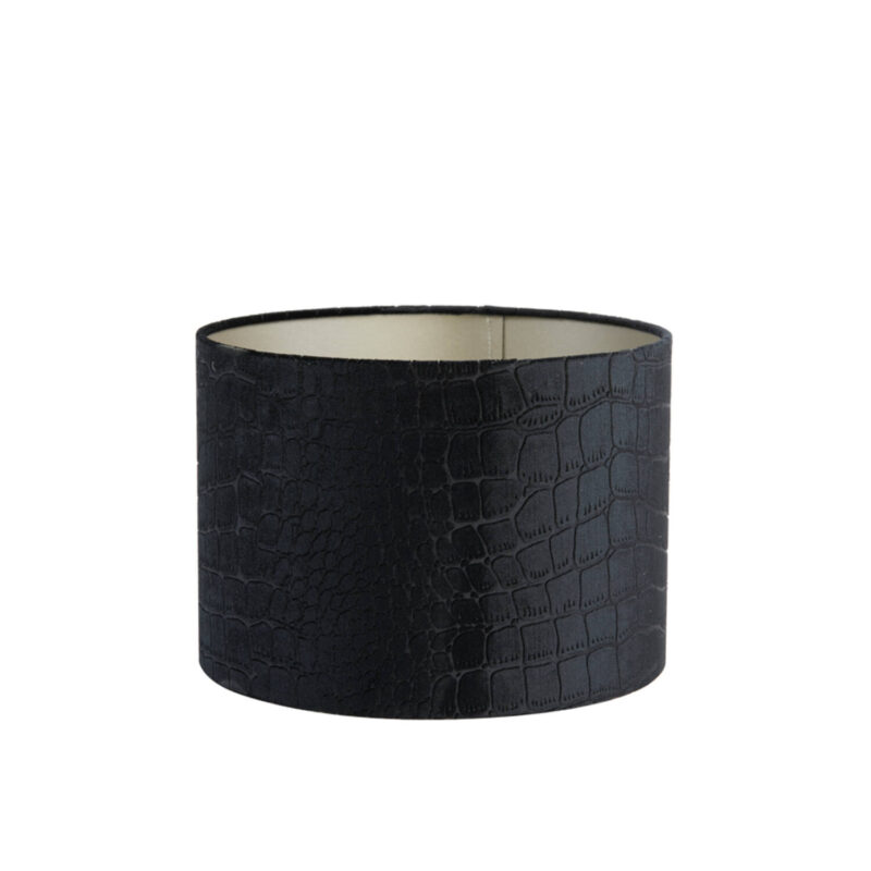 Pantalla negra de lámpara con estampado de cocodrilo Light & Living Praya - Ø 20 cm