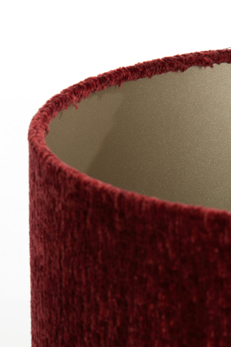 Pantalla de cilindro de terciopelo rojo Light & Living Ruby - Ø 30 cm - Imagen 6