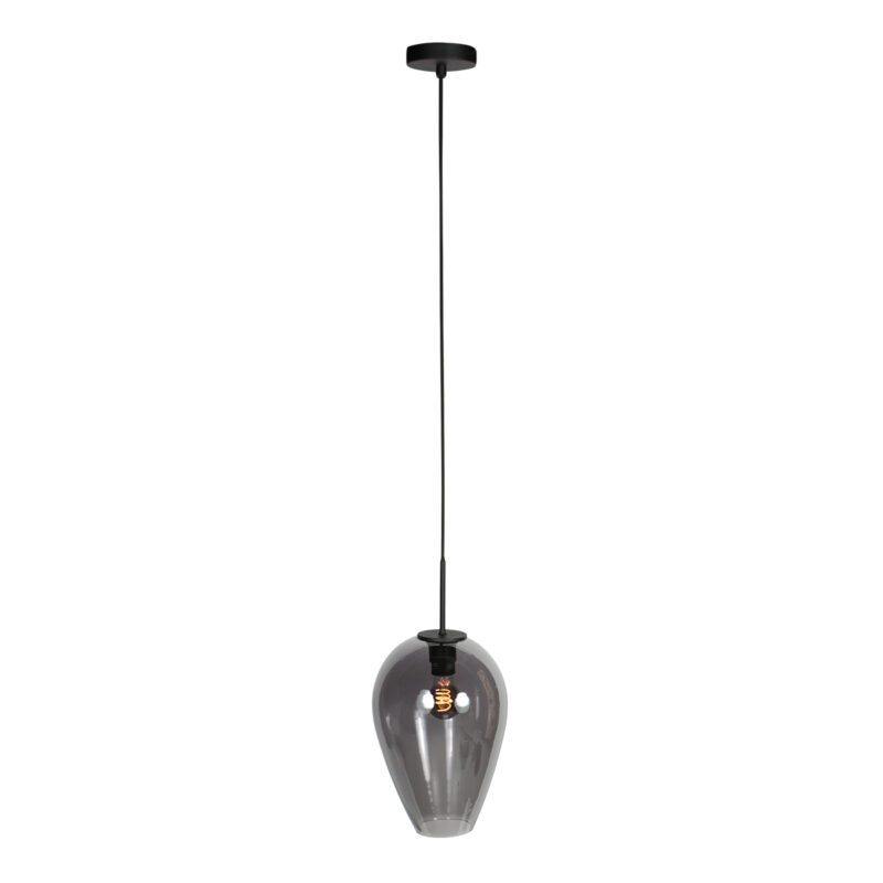 Lámpara colgante con pantalla en forma de gota de vidrio ahumado Mexlite HaloSwap - Ø 22,50 cm - Imagen 6