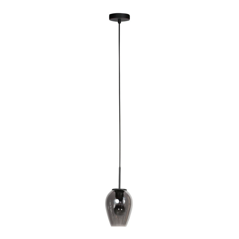 Lámpara colgante con pequeña pantalla de vidrio ahumado en forma de gota Mexlite HaloSwap - Ø 15 cm - Imagen 2