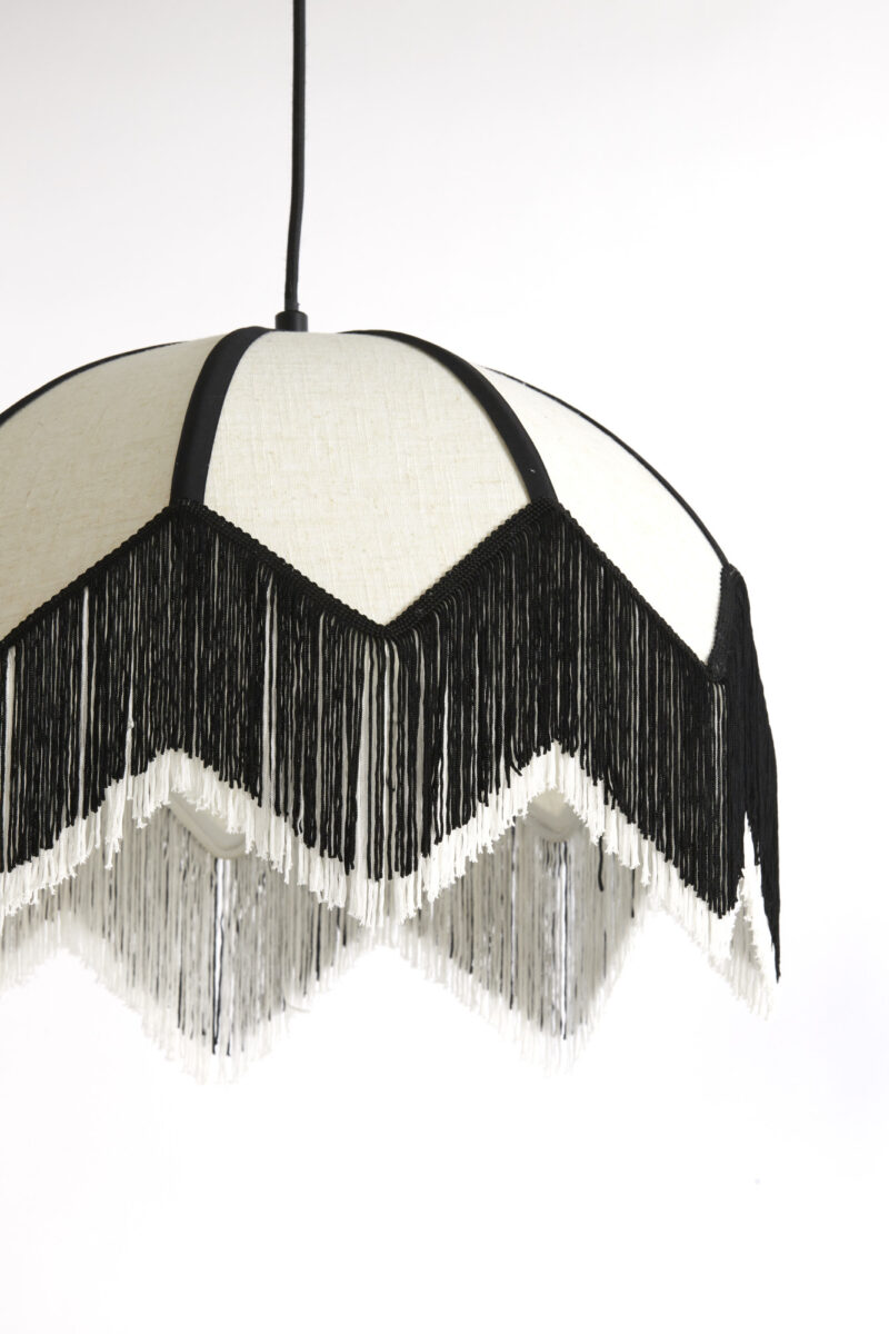 Lámpara negra colgante con flecos para un toque bohemio Light & Living Sulina - Ø 45 cm - Imagen 5