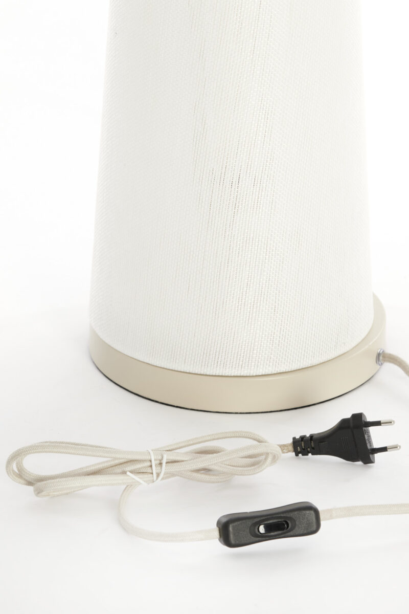 Lámpara de mesa blanca marfil Light & Living Fyon - H. 45 cm - Imagen 6