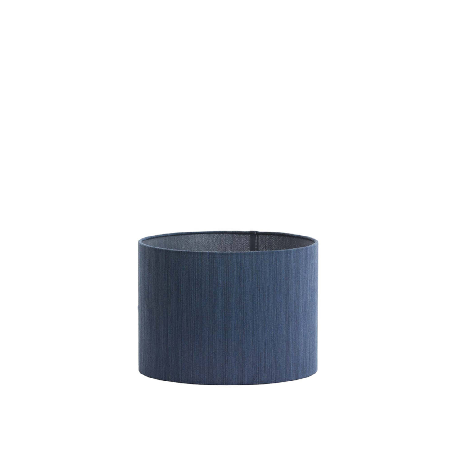 Pantalla de lámpara en forma cilíndrica de tela azul Light & Living Harper