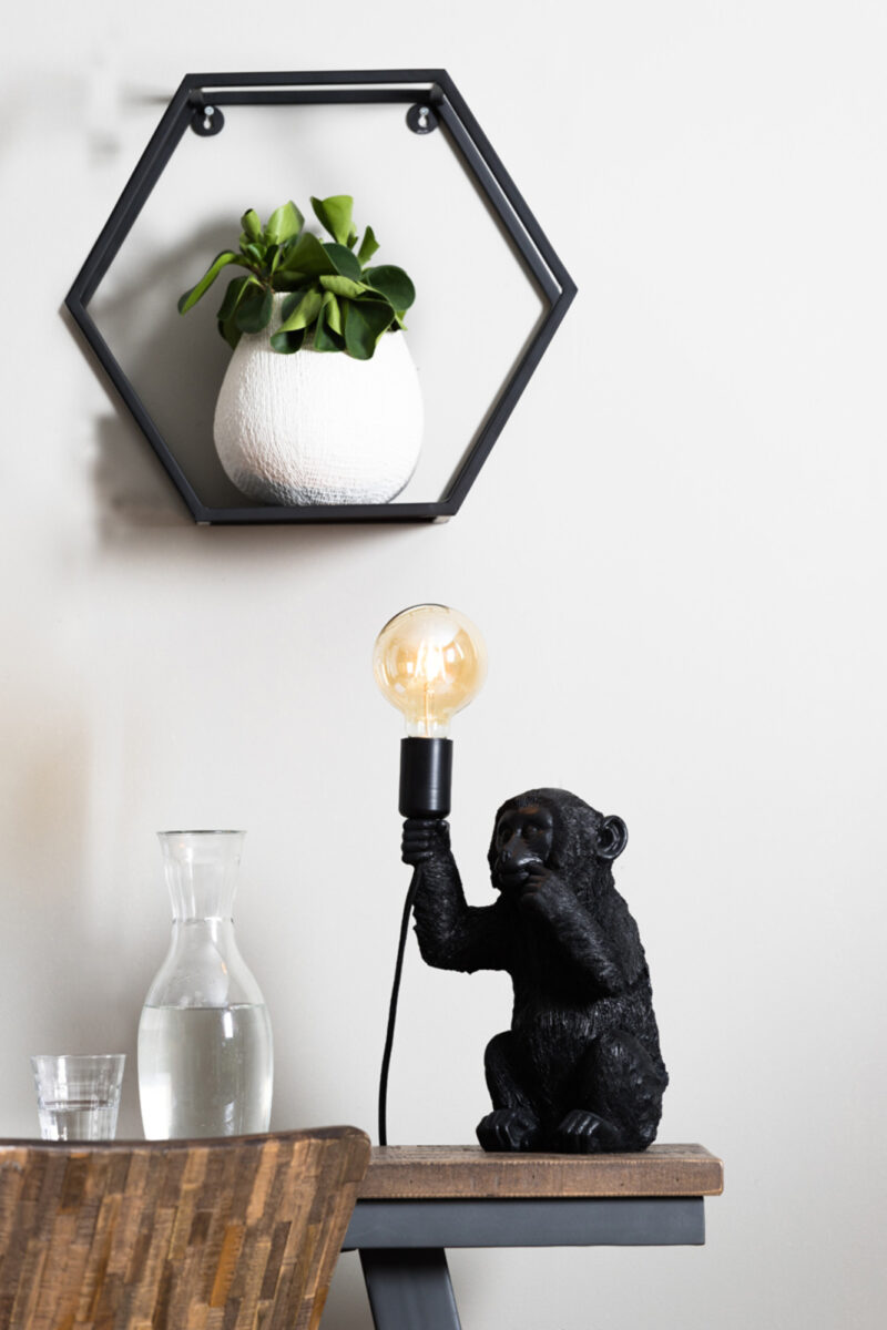 Lámpara de mesa negra Light & Living Monkey - H. 34 cm - Imagen 4