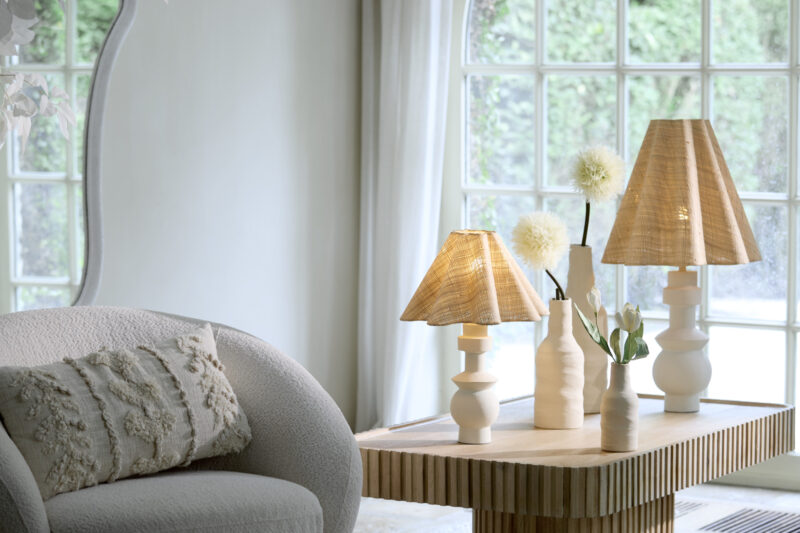 Pantalla de lámpara de mimbre en tonos naturales Light & Living Bezaha - Ø 10,5 cm - Imagen 4