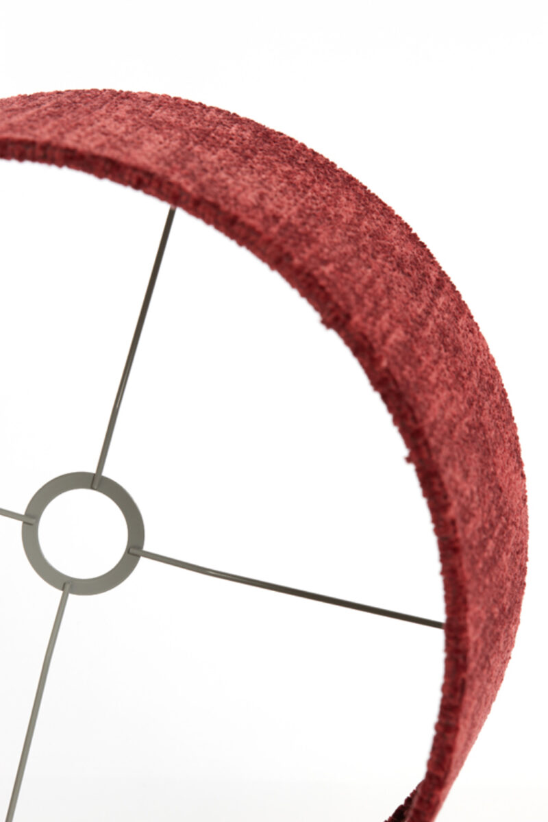 Pantalla de cilindro de terciopelo rojo Light & Living Ruby - Ø 30 cm - Imagen 8