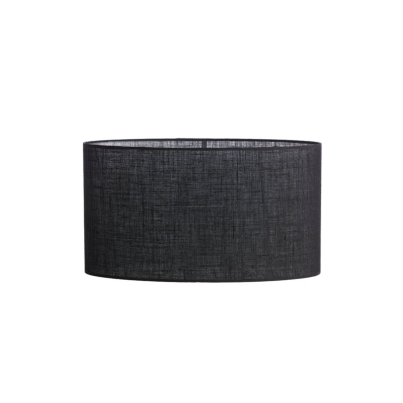 Pantalla de lámpara negra en forma cilíndrica Light & Living Sendai - H. 32 cm
