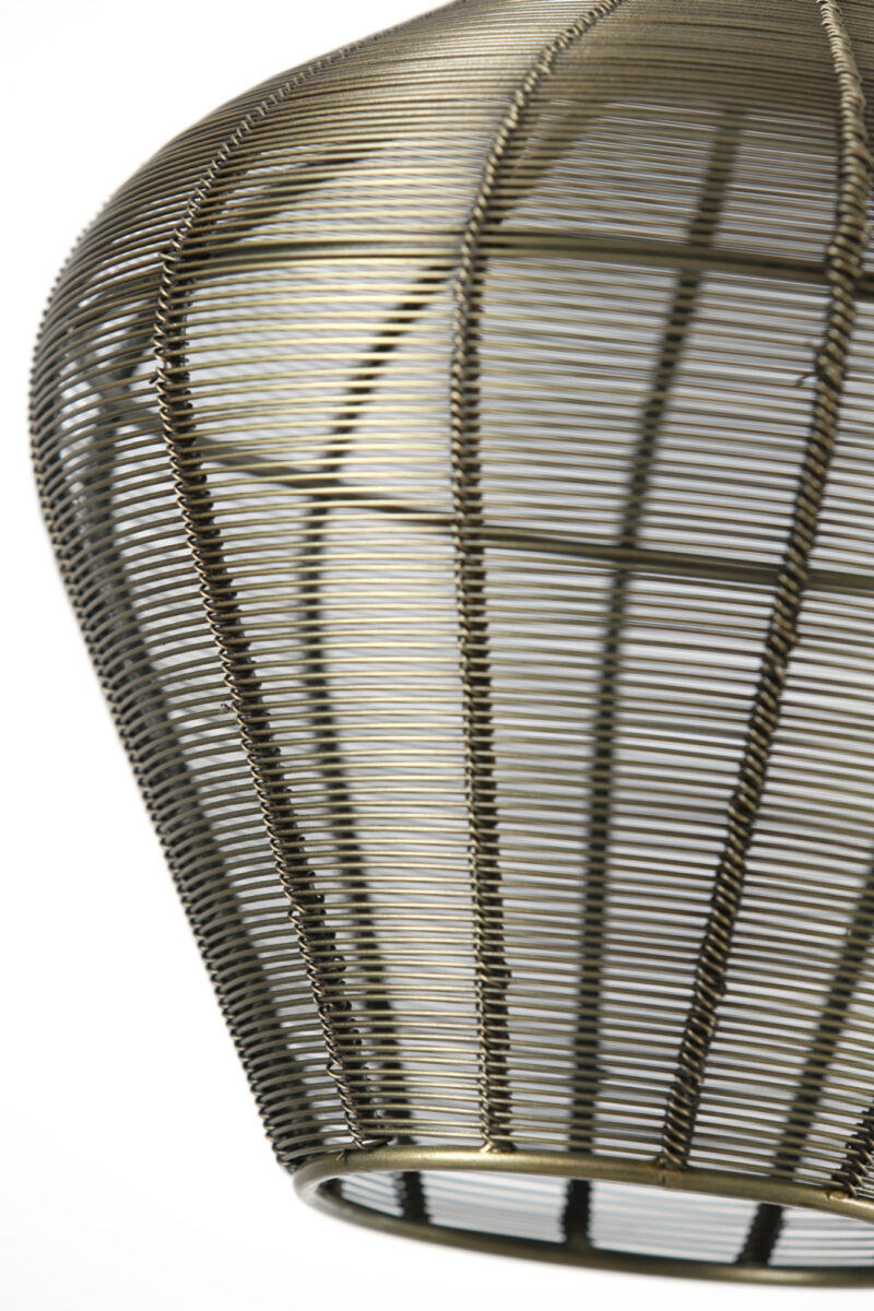 Lámpara colgante de ratán con aspecto metálico Light & Living Alvaro - H. 160 cm - Imagen 8