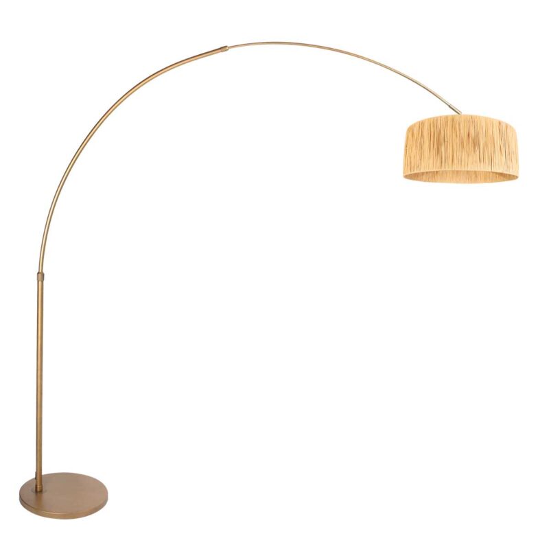 Lámpara clásica bronce con pantalla de esparto Steinhauer Sparkled Light