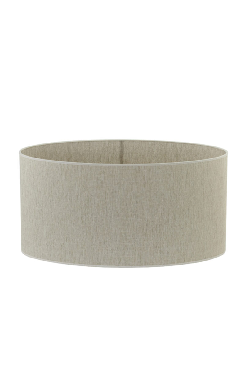 Pantalla de lámpara beige en forma cilíndrica de tela Light & Living Breska - H. 38 cm - Imagen 3