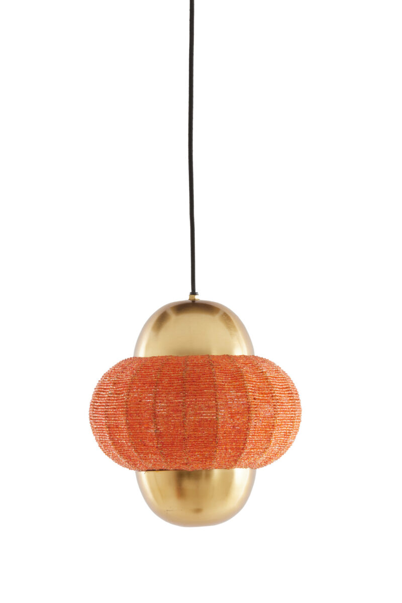 Lámpara dorada con estampado en naranja Light & Living Cetara - Ø 26 cm - Imagen 2