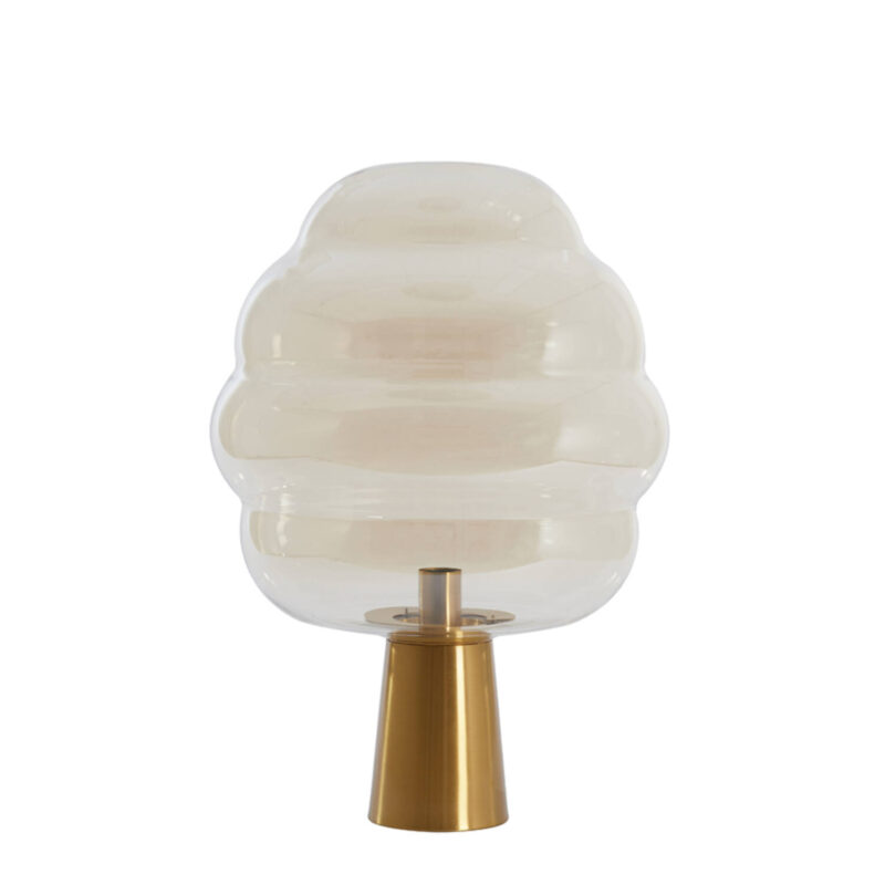 Lámpara de mesa dorada con cristal transparente Light & Living Misty – H. 64 cm