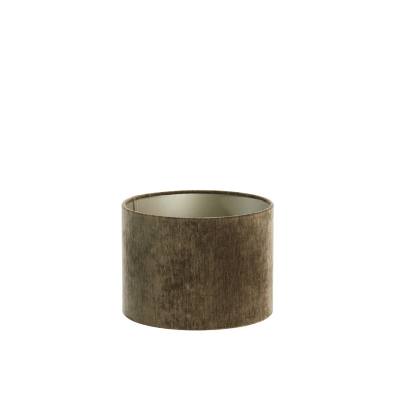 Pantalla de lámpara de terciopelo marrón cilíndrica Light & Living Bayou - Ø 25 cm