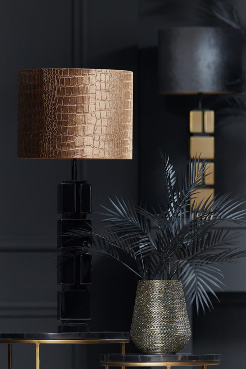pantalla de lámpara de impresión de cocodrilo marrón Light & Living Praya - Ø 40 cm - Imagen 4