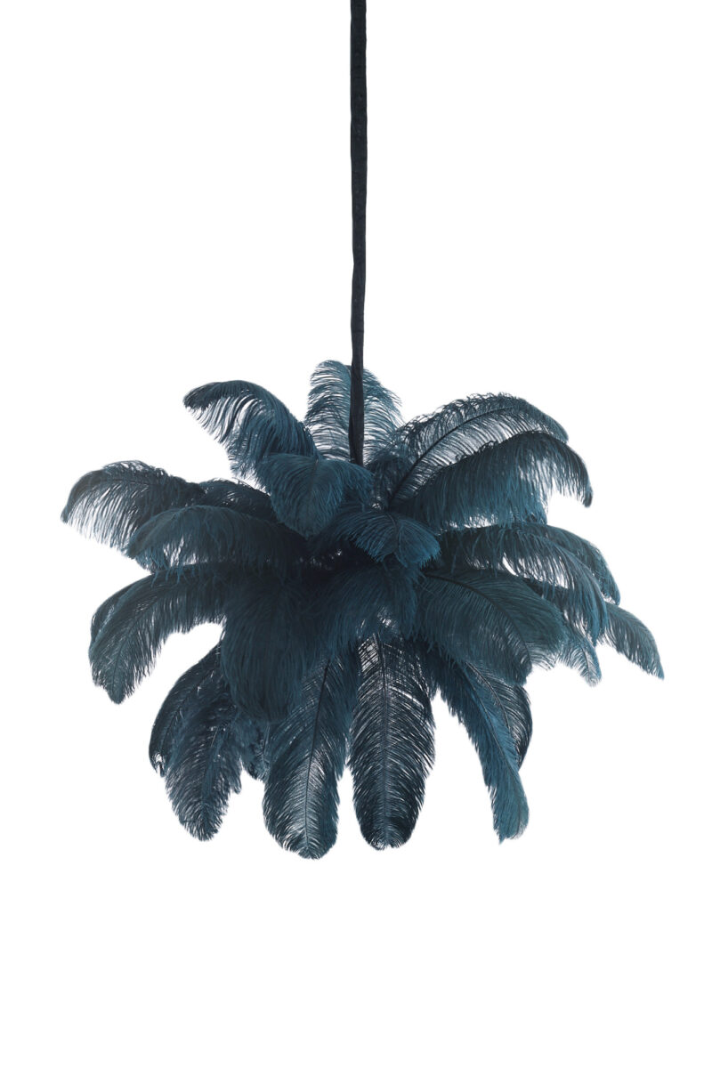 Lámpara colgante azul oscuro con plumas Light & Living Feather – An. 80 cm - Imagen 2