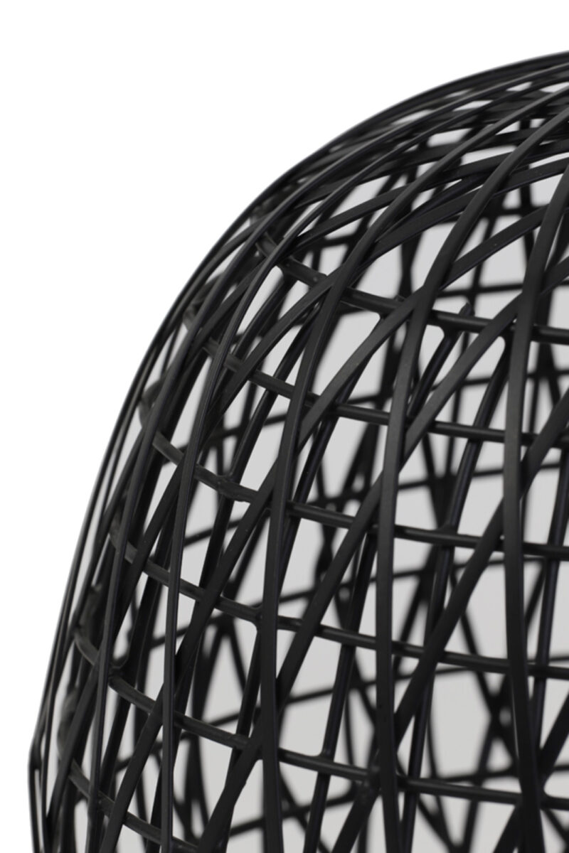 Lámpara de mesa negra Light & Living Alwina con pantalla de alambre en forma de cúpula – H. 28,5 cm - Imagen 4