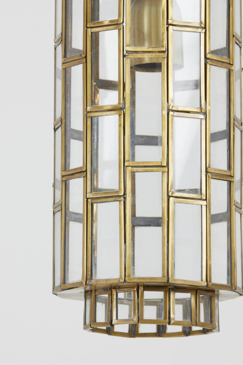 Lámpara colgante dorada con estructura geométrica tipo linterna Light & Living Sostrene - Ø 15 cm - Imagen 8