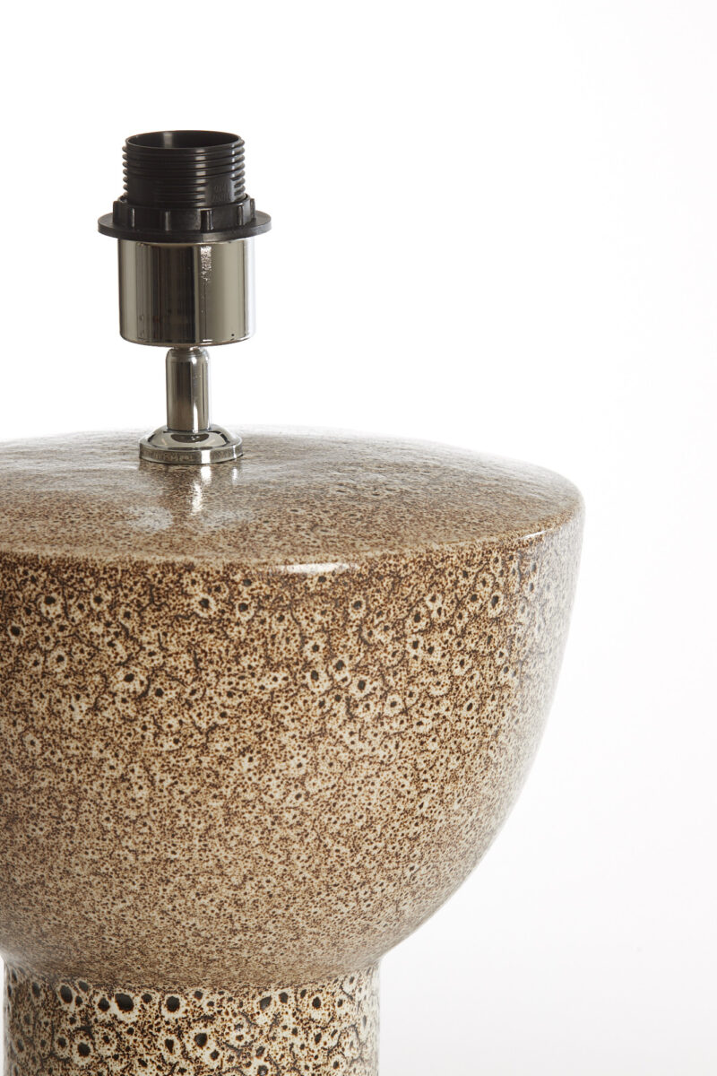 Base de lámpara cerámica moteada marrón Light & Living Yasur - H. 34,5 cm - Imagen 3